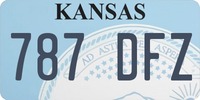KS license plate 787DFZ
