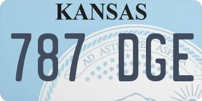 KS license plate 787DGE