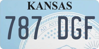 KS license plate 787DGF