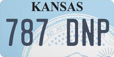 KS license plate 787DNP