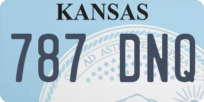 KS license plate 787DNQ