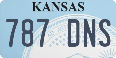 KS license plate 787DNS