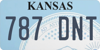 KS license plate 787DNT