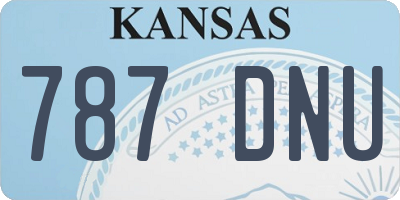 KS license plate 787DNU