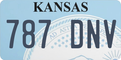 KS license plate 787DNV