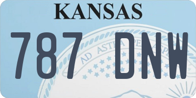 KS license plate 787DNW