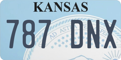 KS license plate 787DNX
