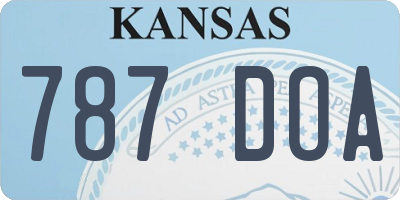 KS license plate 787DOA
