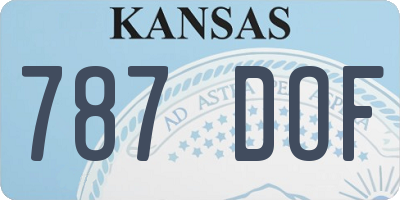 KS license plate 787DOF