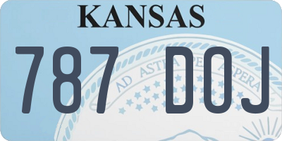 KS license plate 787DOJ