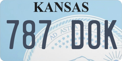 KS license plate 787DOK