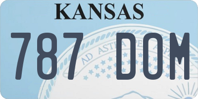 KS license plate 787DOM