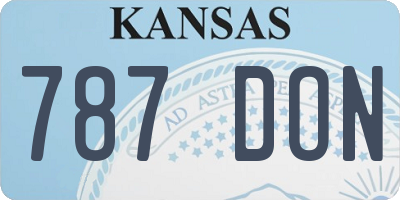 KS license plate 787DON