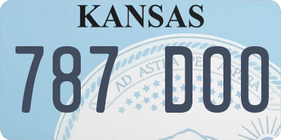 KS license plate 787DOO