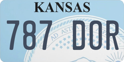 KS license plate 787DOR