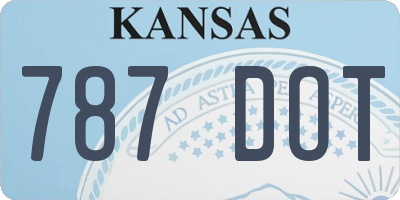 KS license plate 787DOT