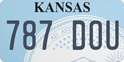 KS license plate 787DOU