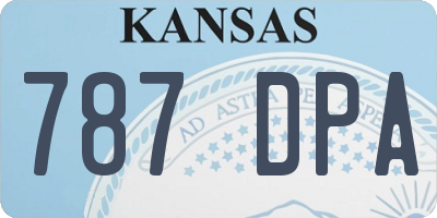 KS license plate 787DPA