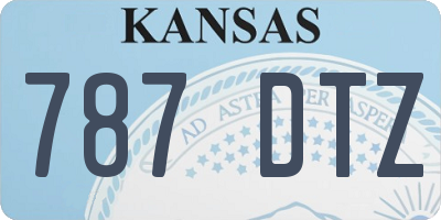 KS license plate 787DTZ