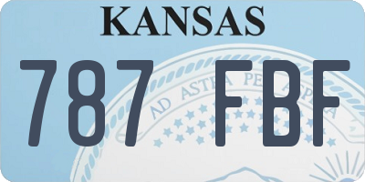 KS license plate 787FBF