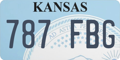 KS license plate 787FBG