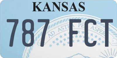 KS license plate 787FCT