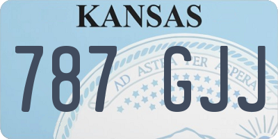 KS license plate 787GJJ