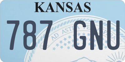 KS license plate 787GNU
