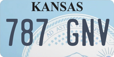 KS license plate 787GNV