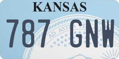 KS license plate 787GNW