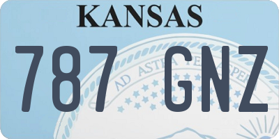 KS license plate 787GNZ