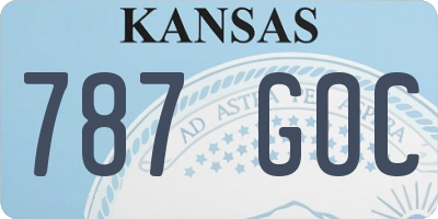 KS license plate 787GOC