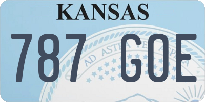KS license plate 787GOE