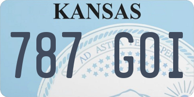 KS license plate 787GOI