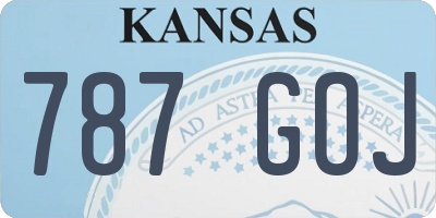 KS license plate 787GOJ