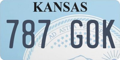 KS license plate 787GOK