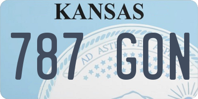 KS license plate 787GON