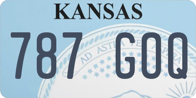 KS license plate 787GOQ