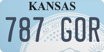 KS license plate 787GOR