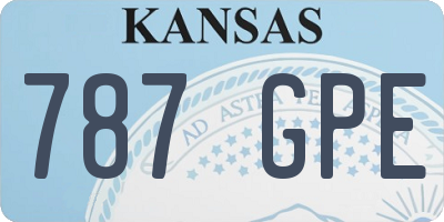 KS license plate 787GPE