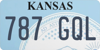 KS license plate 787GQL