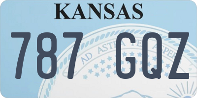 KS license plate 787GQZ