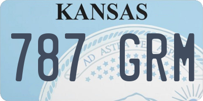 KS license plate 787GRM