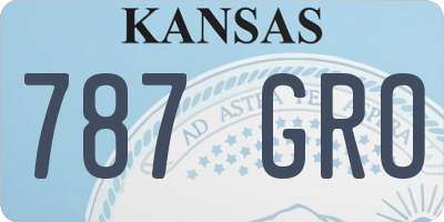 KS license plate 787GRO