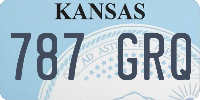 KS license plate 787GRQ