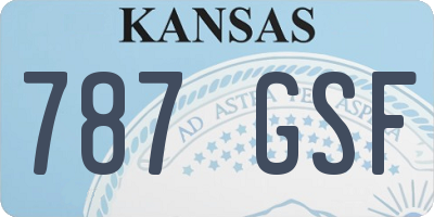 KS license plate 787GSF