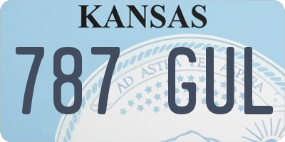 KS license plate 787GUL