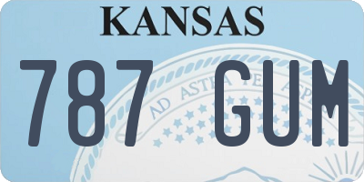 KS license plate 787GUM