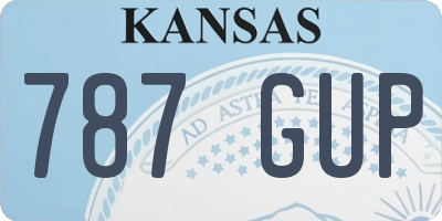 KS license plate 787GUP