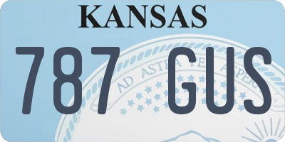 KS license plate 787GUS